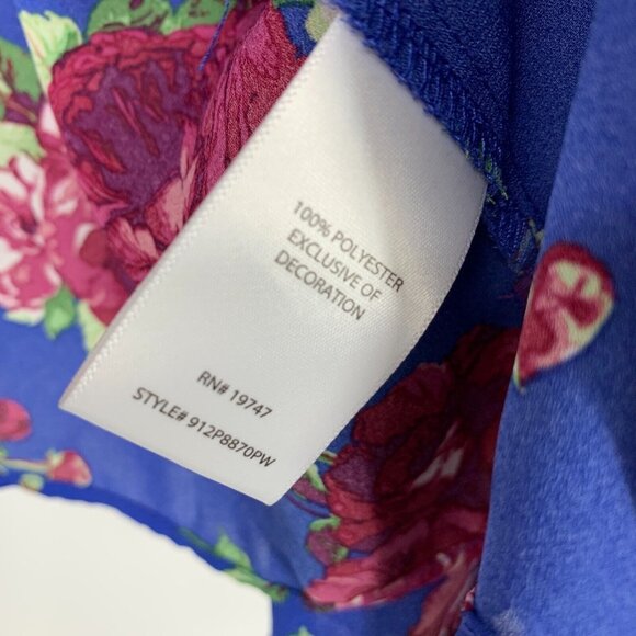 Pioneer Kimono Blue Floral Print Embroidered Open Front - Picture 6 of 10